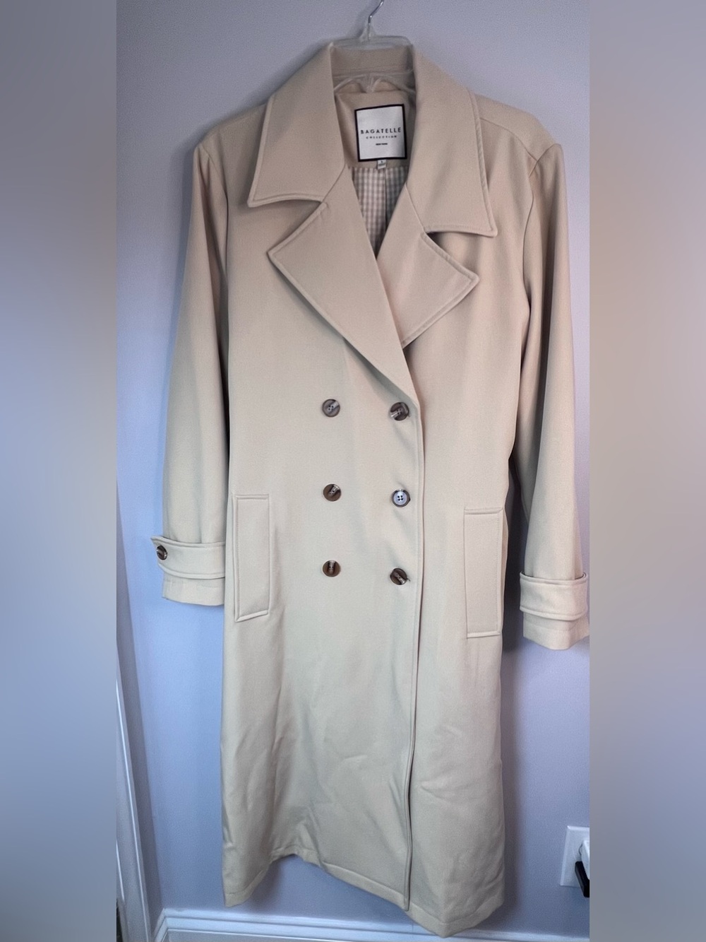 Bagatelle Light Khaki Trench Coat-Size Large